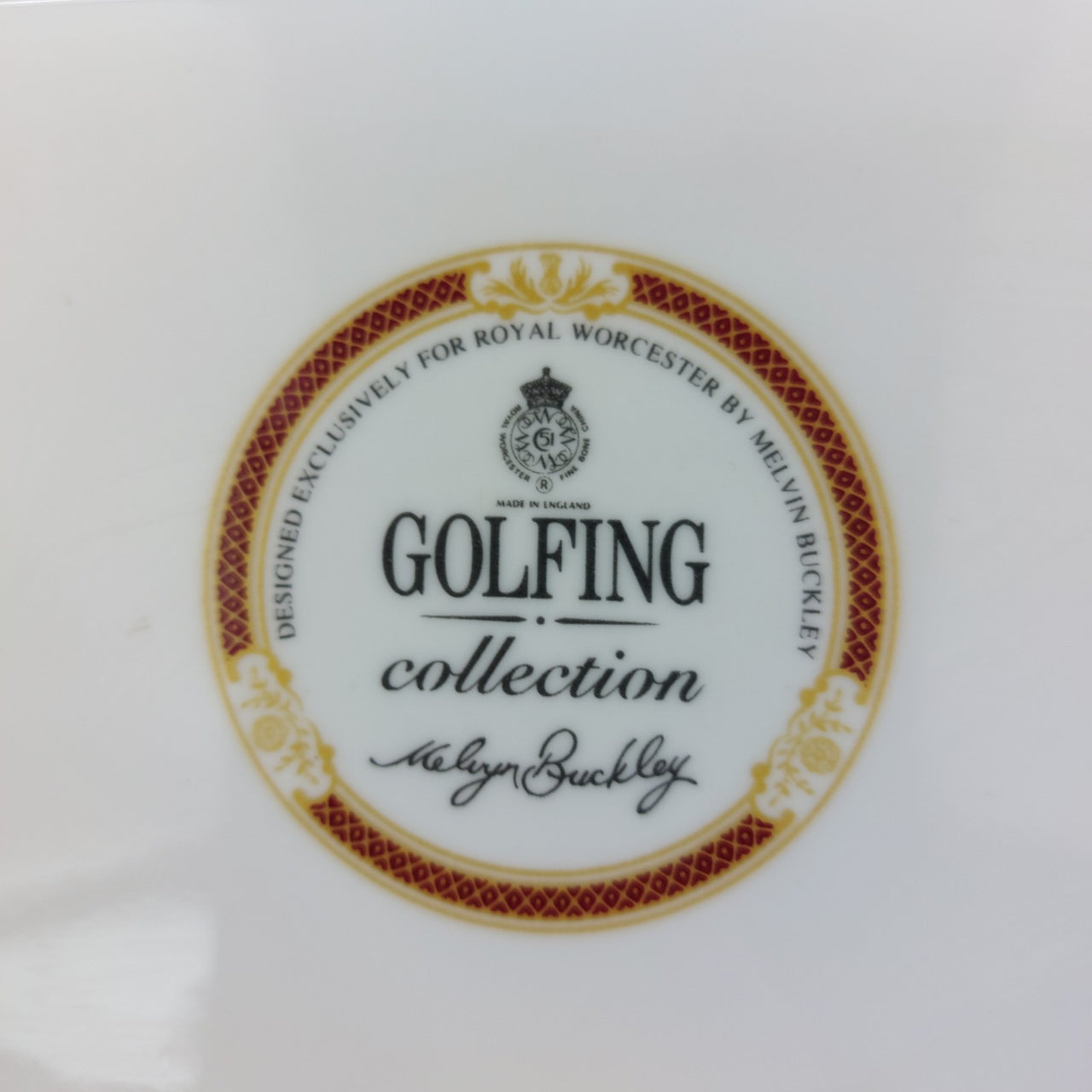 Royal Worcester Golfing Golf Scene Melvyn Buckley – Collection Plate China Bone9