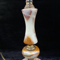 Thumbnail for Vintage Onyx & Brass Table Lamp with Ornate Claw Foot Base Working Condition15