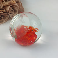 Thumbnail for Murano Style Glass Paperweight Vintage -Footballer Etched Swirl Art Italy 1