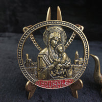 Thumbnail for Vintage Brass Jerusalem Religious Plaque & Brass Pic Holder & 2× Brass Pitcher 3