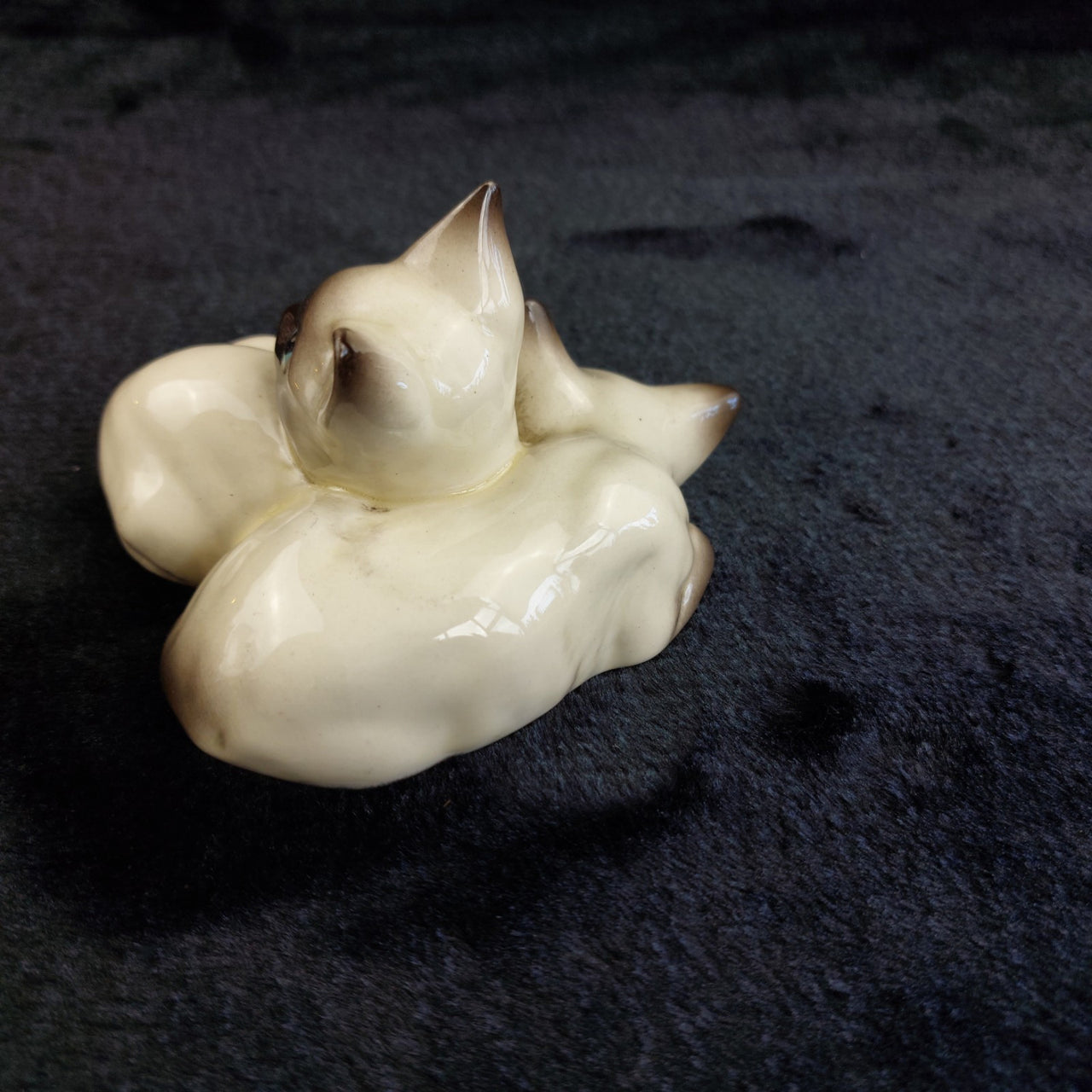 Beswick Siamese Cat Pair Figurine Vintage Good England Ceramic 3.5x5"3
