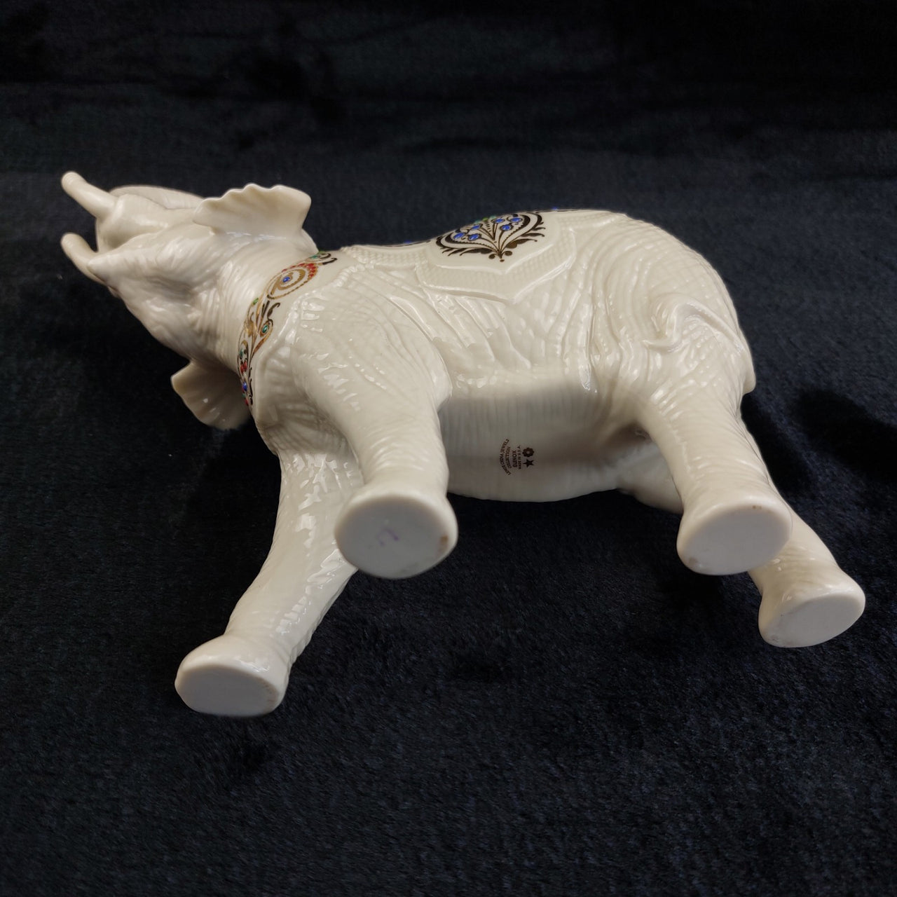 Lenox porcelain Jeweled Elephant Figurine 8" nativity White Gold luck USA China8