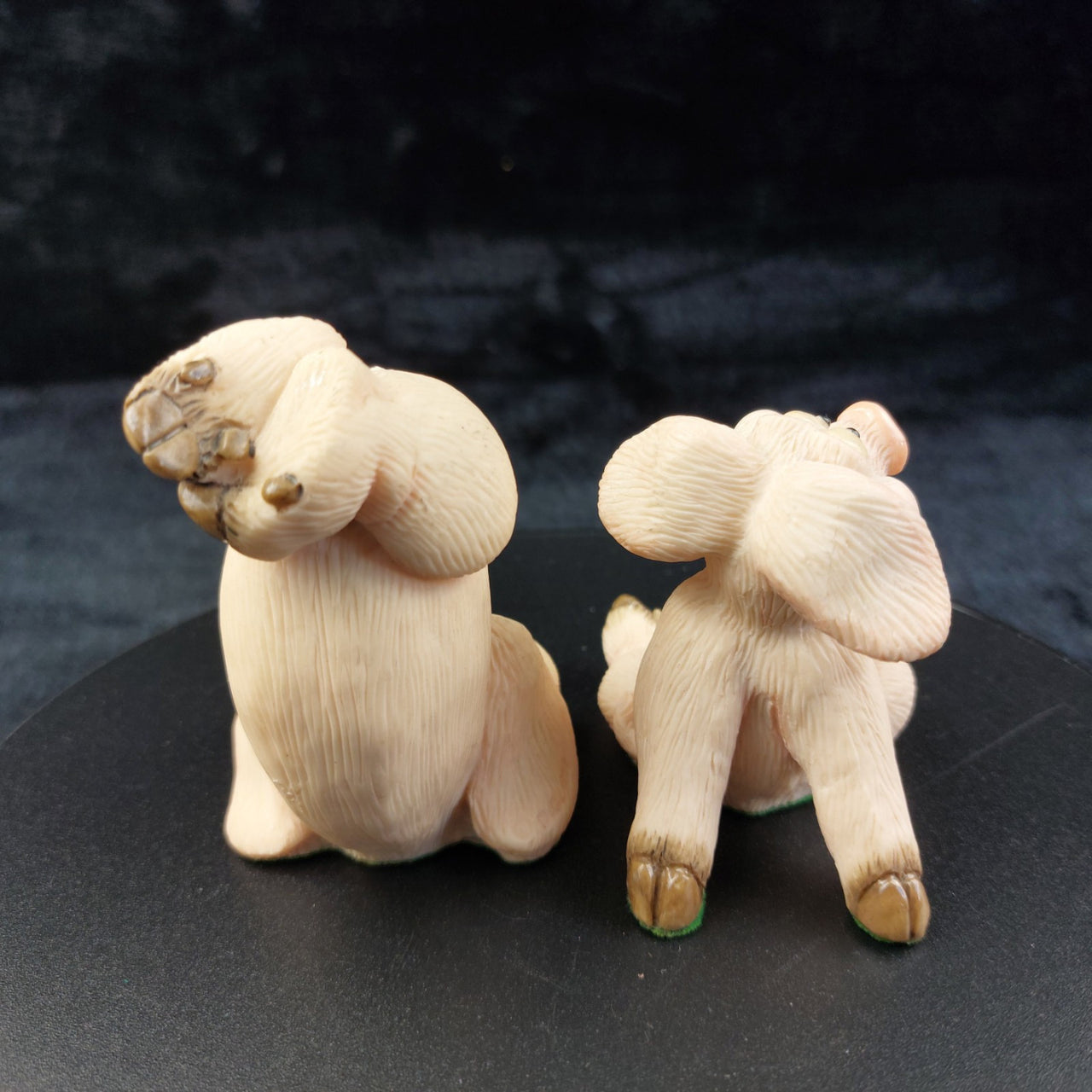 1997 Piggin’ Headaches Handmade Pig Figurines – Comical Set of 2,  Resin Pigs 3"4