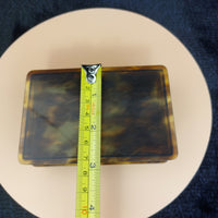 Thumbnail for Antique Style Faux Tortoiseshell Trinket tobacco Snuff Box Rectangle Hinged7