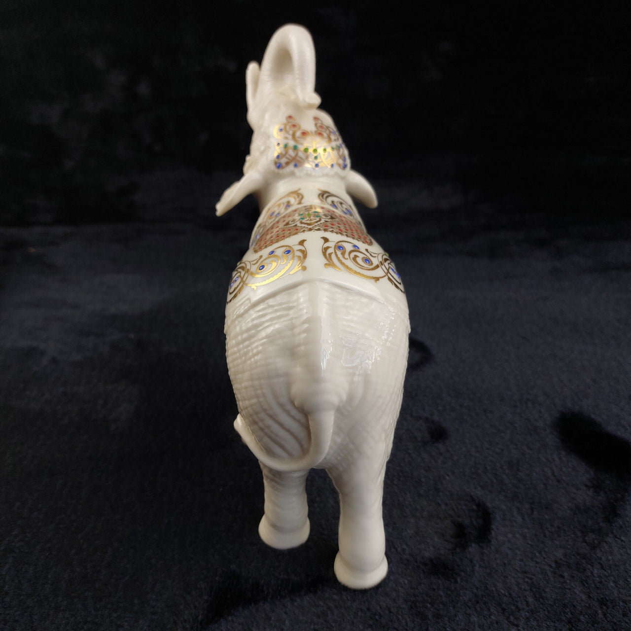 Lenox porcelain Jeweled Elephant Figurine 8" nativity White Gold luck USA China2
