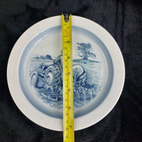 Thumbnail for Royal Copenhagen Blue Plate  19cm Farmer Tractor Scene 299010 Denmark 52288