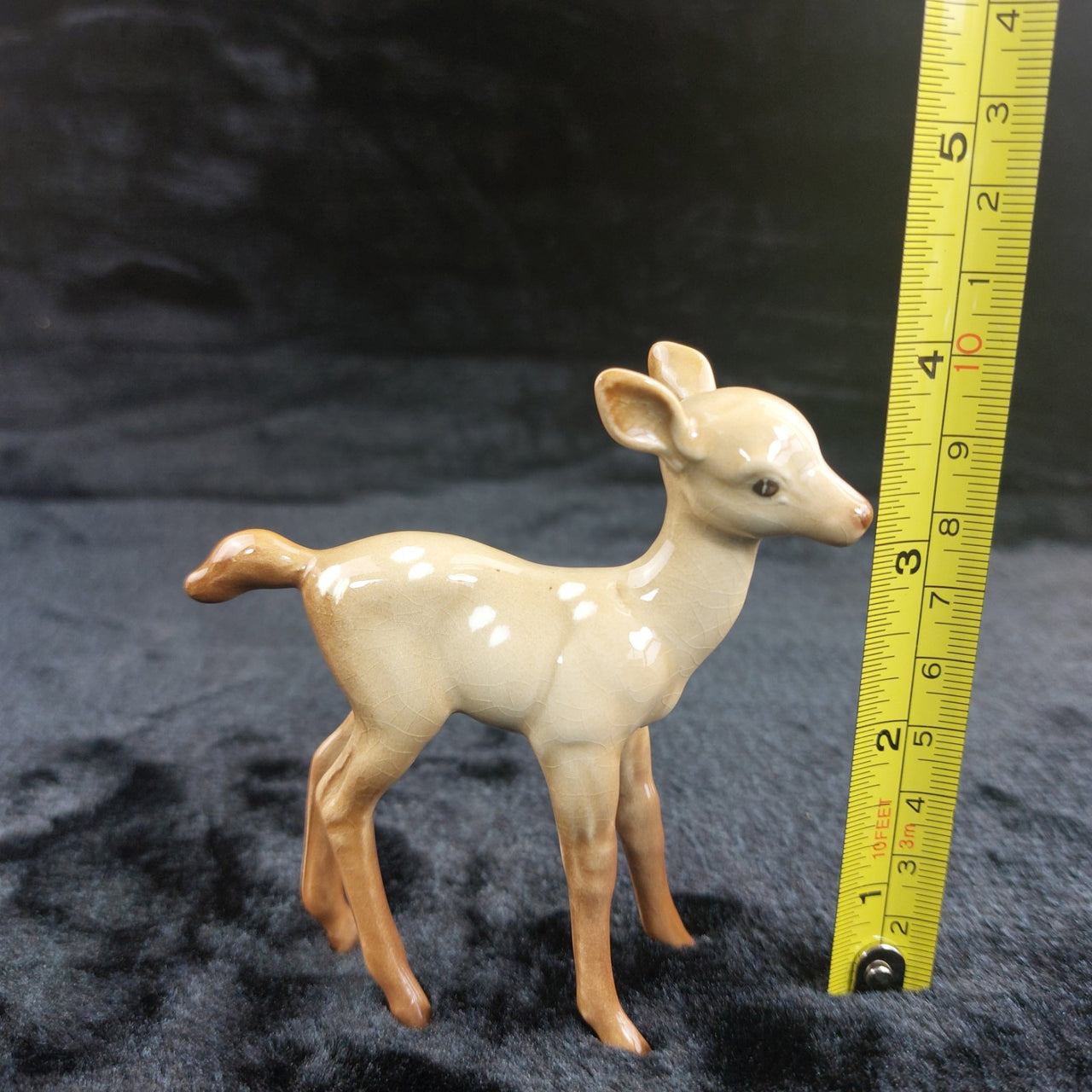 Beswick England Fawn Figurine -Deer Spotted Baby Glazed Vintage 4" Long Beige12