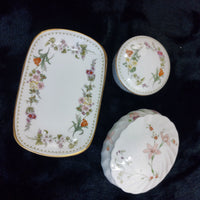 Thumbnail for Wedgwood Bone China Pin Dish & Trinket Box Set England - Floral Gold Vintage Rim7