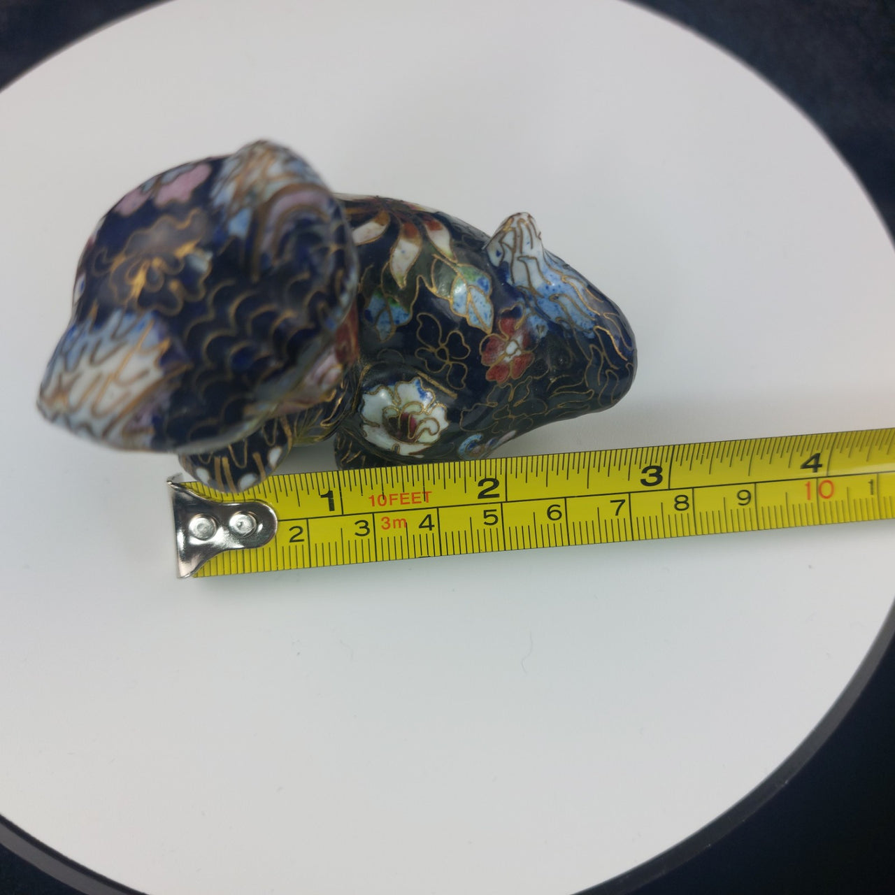 Chinese Cloisonné Enamel Cat Figurine – Handcrafted Collectible Vintage 9