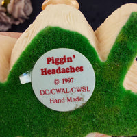 Thumbnail for 1997 Piggin’ Headaches Handmade Pig Figurines – Comical Set of 2,  Resin Pigs 3