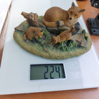 Thumbnail for Border Arts Fine Fox Family Figurine Chiltern Collection Nature WWF Scene Resin12