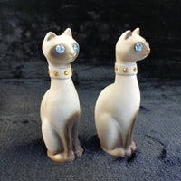 Thumbnail for California Vintage USA Siamese Cat Figurines Pair – One Repaired - 6.75