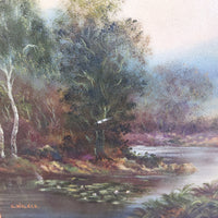 Thumbnail for Original Oil on Canvas River Painting – Signed by E. Walker, Landscape See Pics7