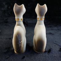 Thumbnail for California Vintage USA Siamese Cat Figurines Pair – One Repaired - 6.75