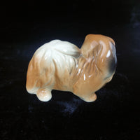 Thumbnail for Antique Pekingese Dog Figurine HandPainted China European c.1900 Cream Tan 11cm5