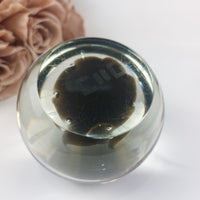 Thumbnail for CIIIG Art Glass Paperweight  Black & Clear with Bubbles United Kingdom Decor4