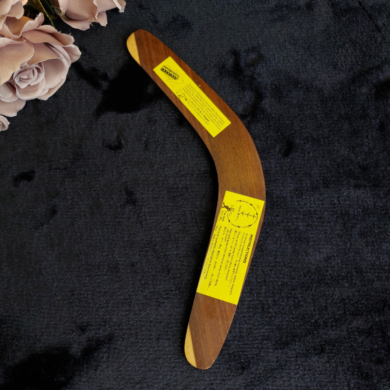 Aboriginal Wooden Australian Boomerang - Hand Painted boho decor Collectable2