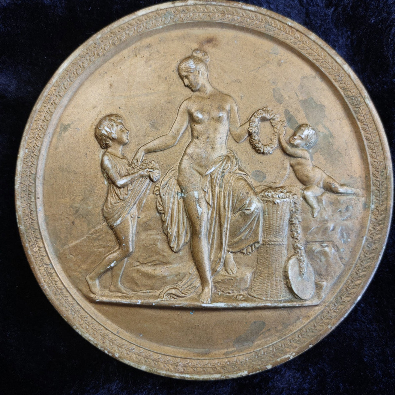 Royal Copenhagen Plaque Enora – Neoclassical Gilded Relief Wall Art resin6