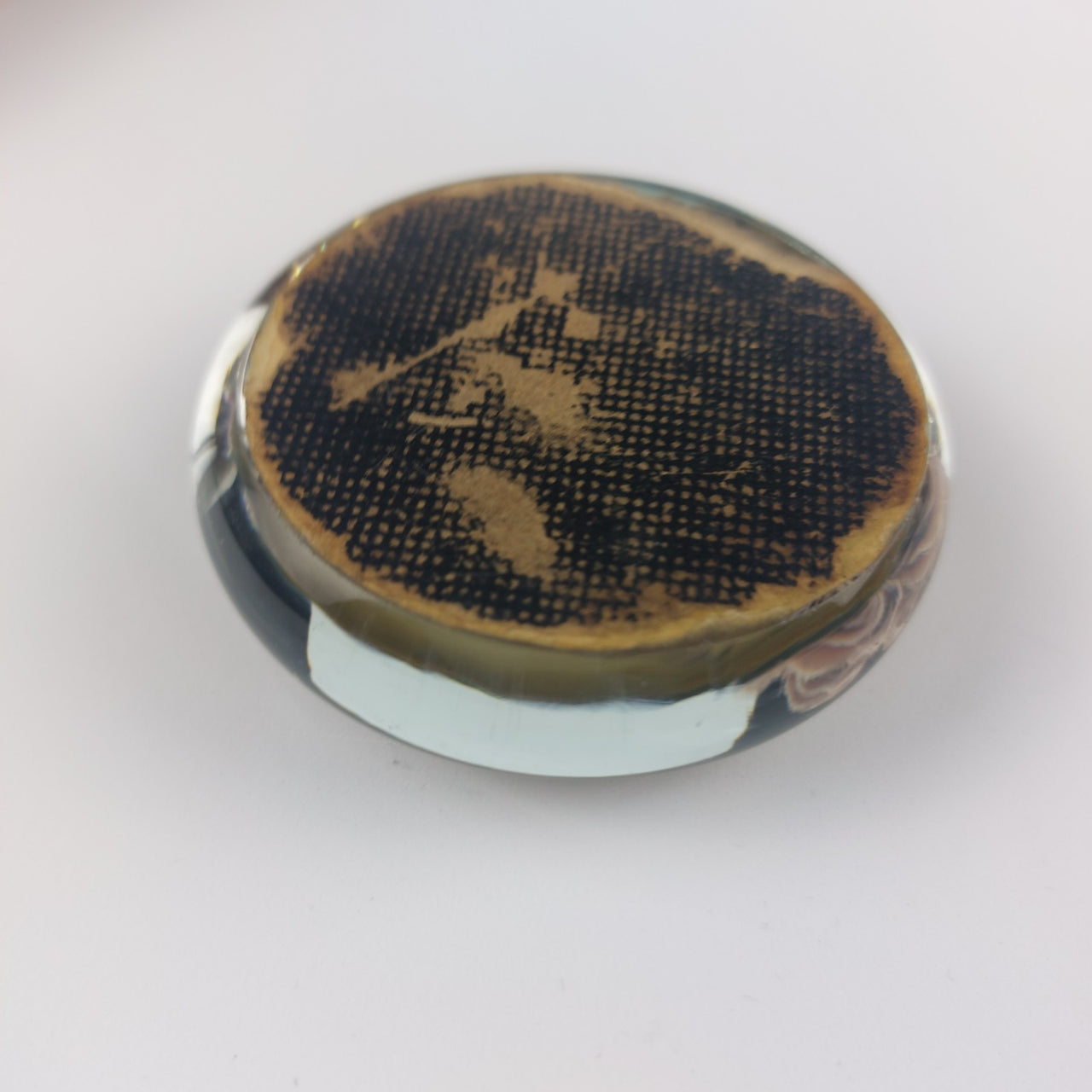Vintage possibly ( antique) Glass DomePaperweight 160gr – Sepia Scenic Image –5
