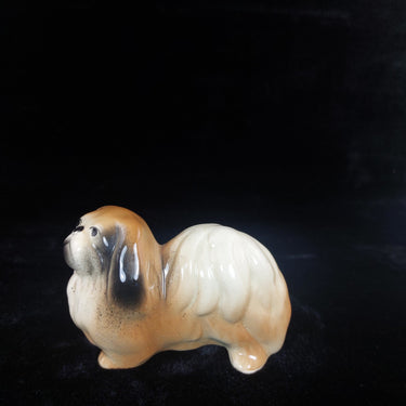 Antique Pekingese Dog Figurine HandPainted China European c.1900 Cream Tan 11cm1
