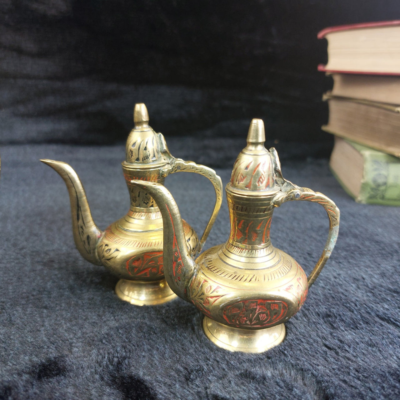 Brass Religious Jerusalem Plaque & Pic Holder & 2×Pitcher Collectable decor gold9