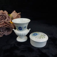 Thumbnail for Wedgwood Bone China Mini Vase & Trinket Box - Blue Floral -England Traditional6