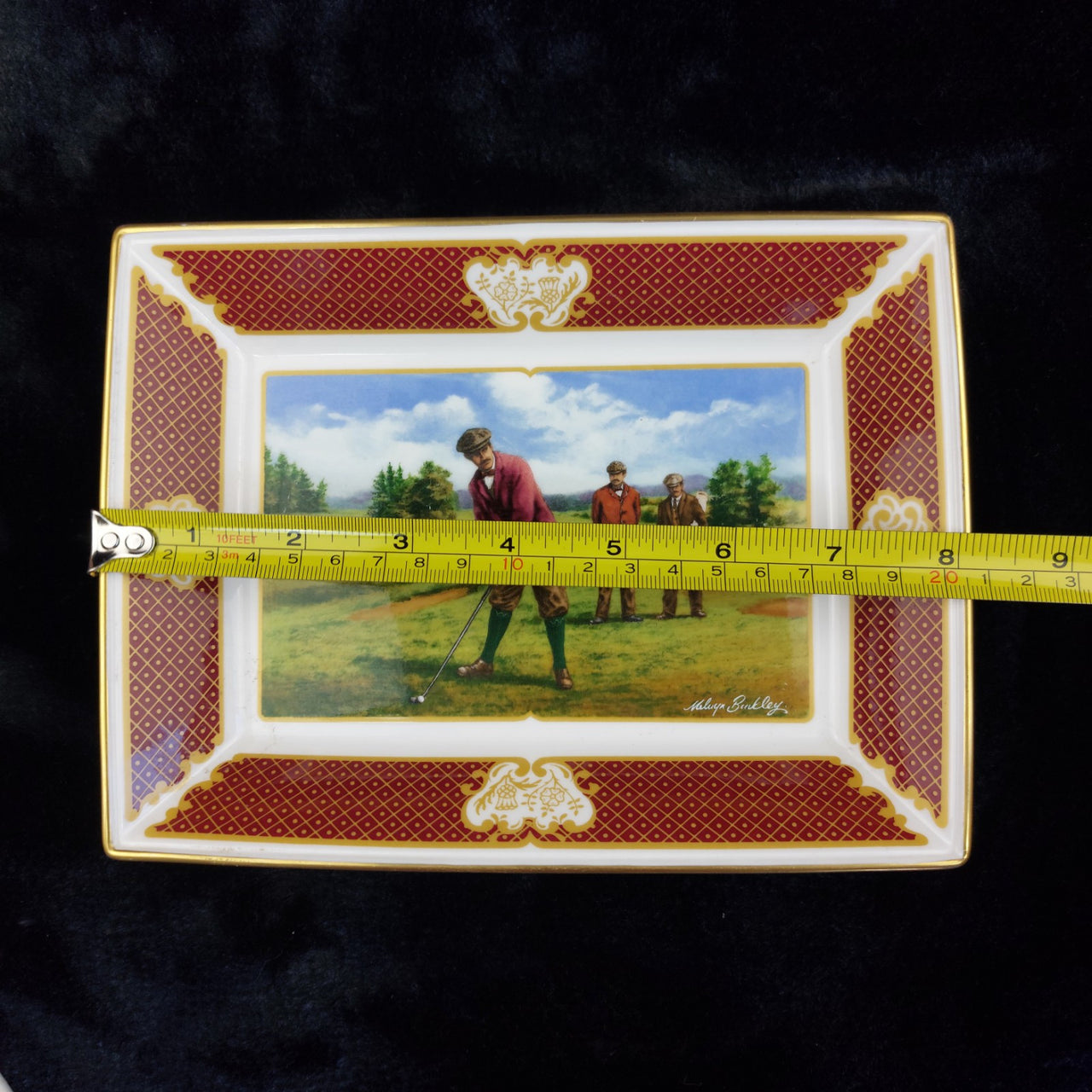 Royal Worcester Golfing Golf Scene Melvyn Buckley – Collection Plate China Bone10