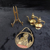 Thumbnail for Brass Religious Jerusalem Plaque & Pic Holder & 2×Pitcher Collectable decor gold2