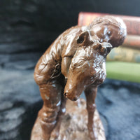 Thumbnail for Vintage Bronze-Style Figurine – Girl Hugging a Horse – see the ear resin China0