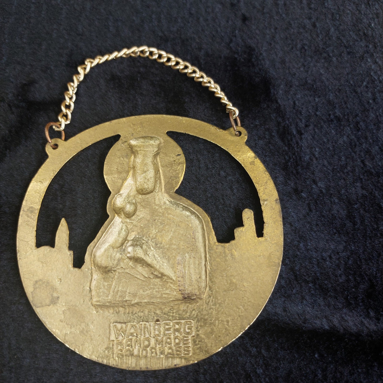 Brass Religious Jerusalem Plaque & Pic Holder & 2×Pitcher Collectable decor gold5