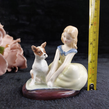 Royal Doulton Golden Days HN2274 Girl Dog Figurine Bone China Good 1963 1