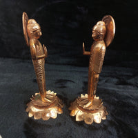 Thumbnail for Very Rare Copper Buddha Statues Pair  , Possibly Antique, Good, xmas, 19cm gift12