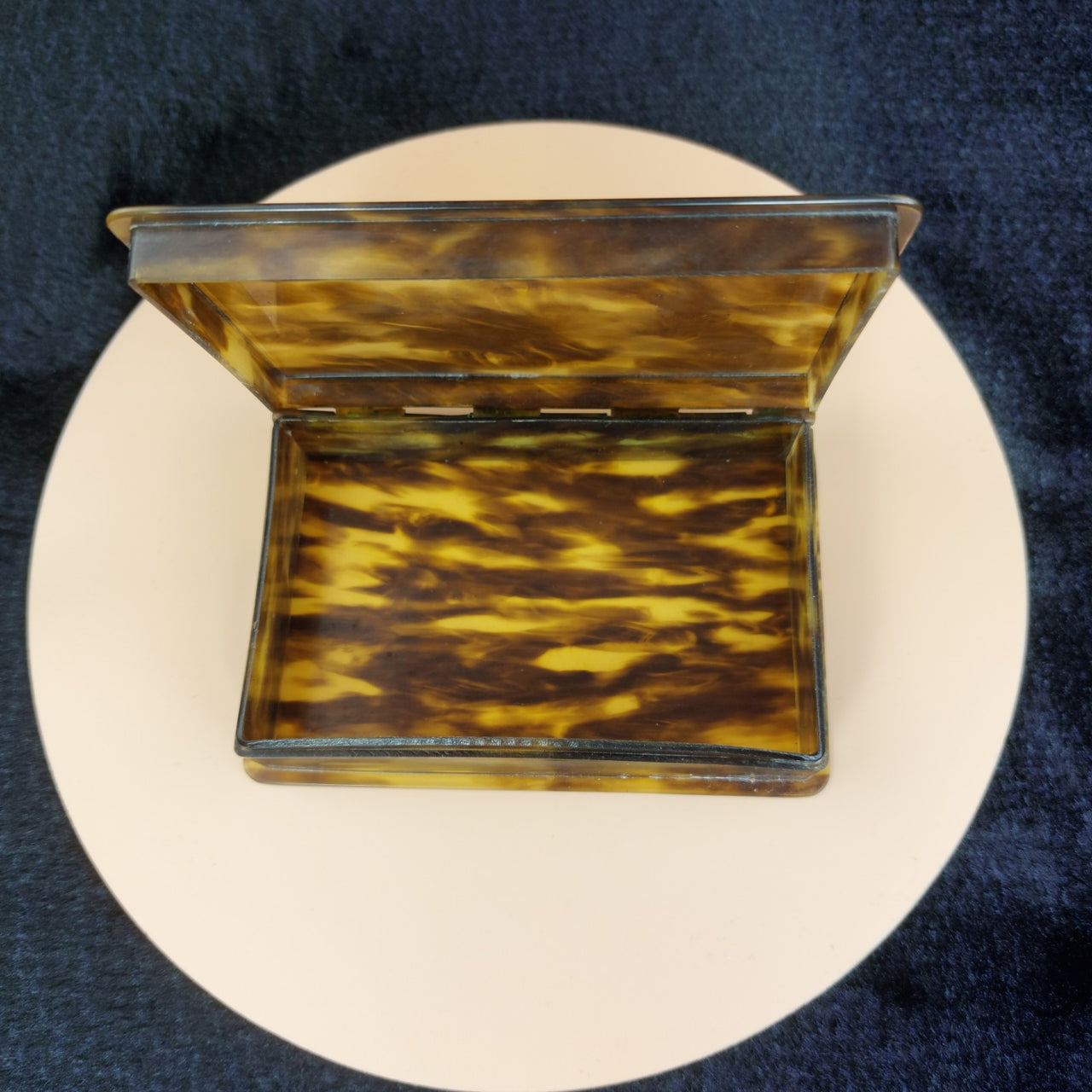 Antique Style Faux Tortoiseshell Trinket tobacco Snuff Box Rectangle Hinged9