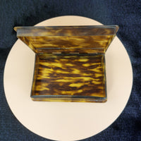 Thumbnail for Antique Style Faux Tortoiseshell Trinket tobacco Snuff Box Rectangle Hinged9