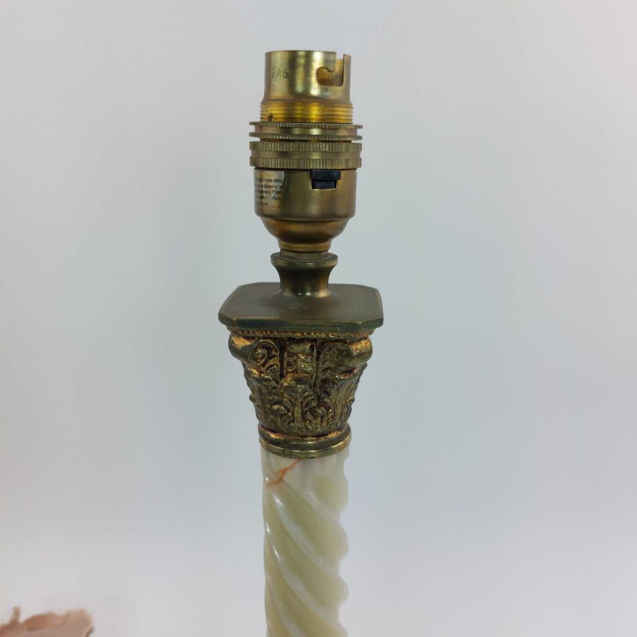 Stunning Marble & Brass large Table Lamp – 15" Tall, Ornate Design11