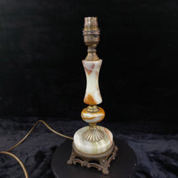 Thumbnail for Vintage Onyx & Brass Table Lamp with Ornate Claw Foot Base Working Condition12