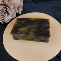 Thumbnail for Antique Style Faux Tortoiseshell Trinket tobacco Snuff Box Rectangle Hinged13