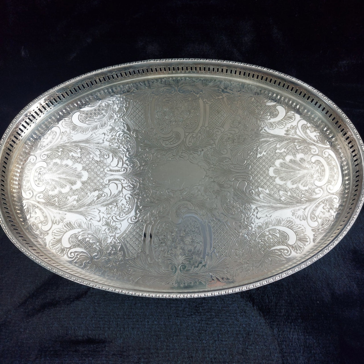 Sheffield Plated Silver Goblets & Tray Set 7pc EPNS Ornate Engraved Vintage Deco21