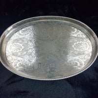 Thumbnail for Sheffield Plated Silver Goblets & Tray Set 7pc EPNS Ornate Engraved Vintage Deco21