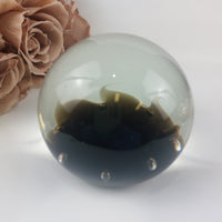 Thumbnail for CIIIG Art Glass Paperweight  Black & Clear with Bubbles United Kingdom Decor0