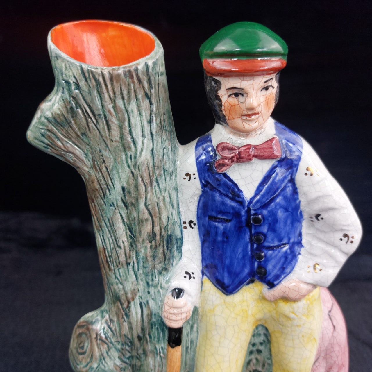 Staffordshire Old Tom Morris Young Tom Figurines Golf Hand Paint decor Pottery13