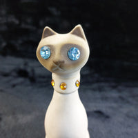 Thumbnail for California Vintage USA Siamese Cat Figurines Pair – One Repaired - 6.75
