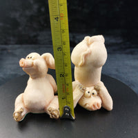 Thumbnail for 1997 Piggin’ Headaches Handmade Pig Figurines – Comical Set of 2,  Resin Pigs 3