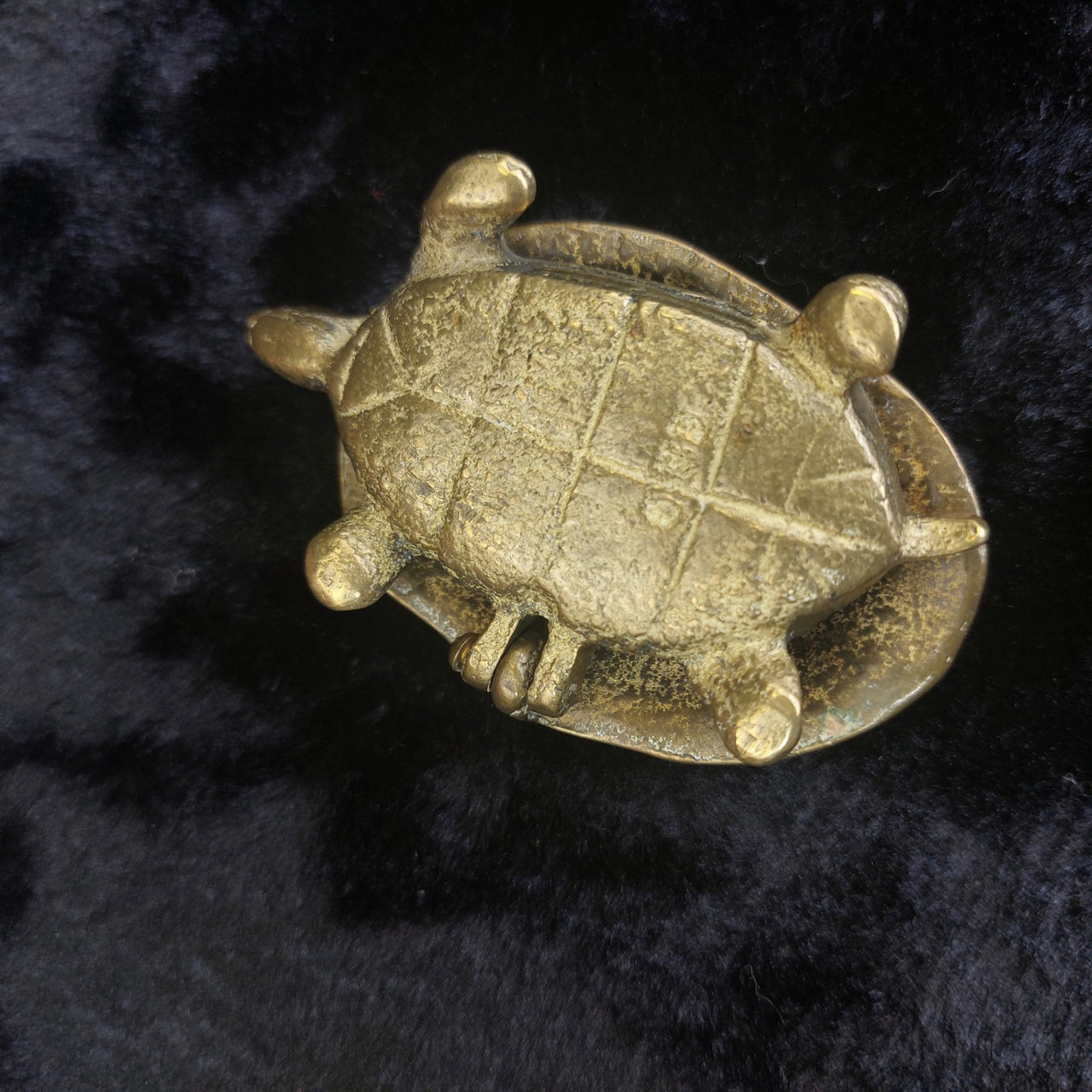 Vintage Brass Trinket & astray Set Hinged Turtle Box & Engraved Shoes9