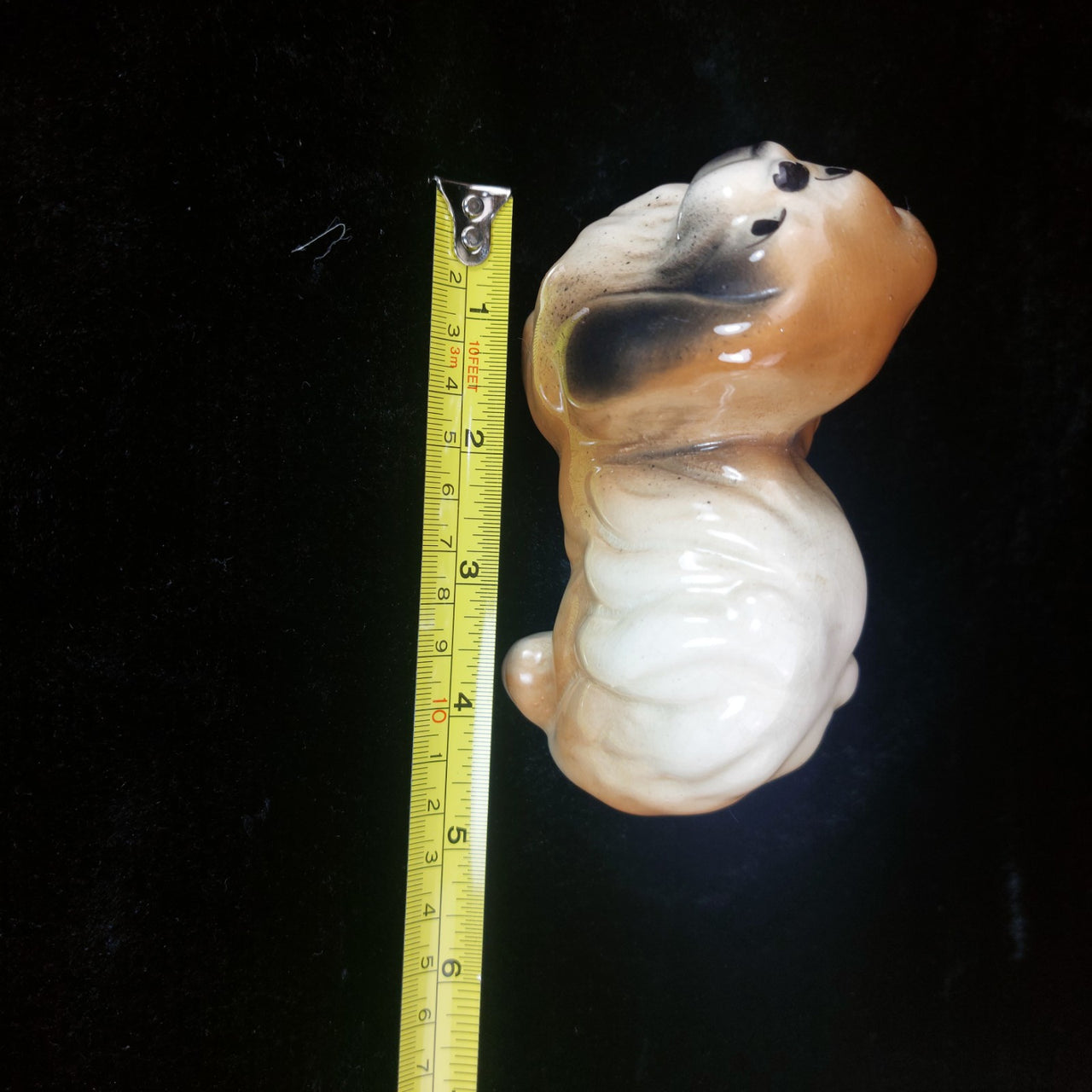 Antique Pekingese Dog Figurine HandPainted China European c.1900 Cream Tan 11cm3