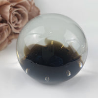 Thumbnail for CIIIG Art Glass Paperweight  Black & Clear with Bubbles United Kingdom Decor3