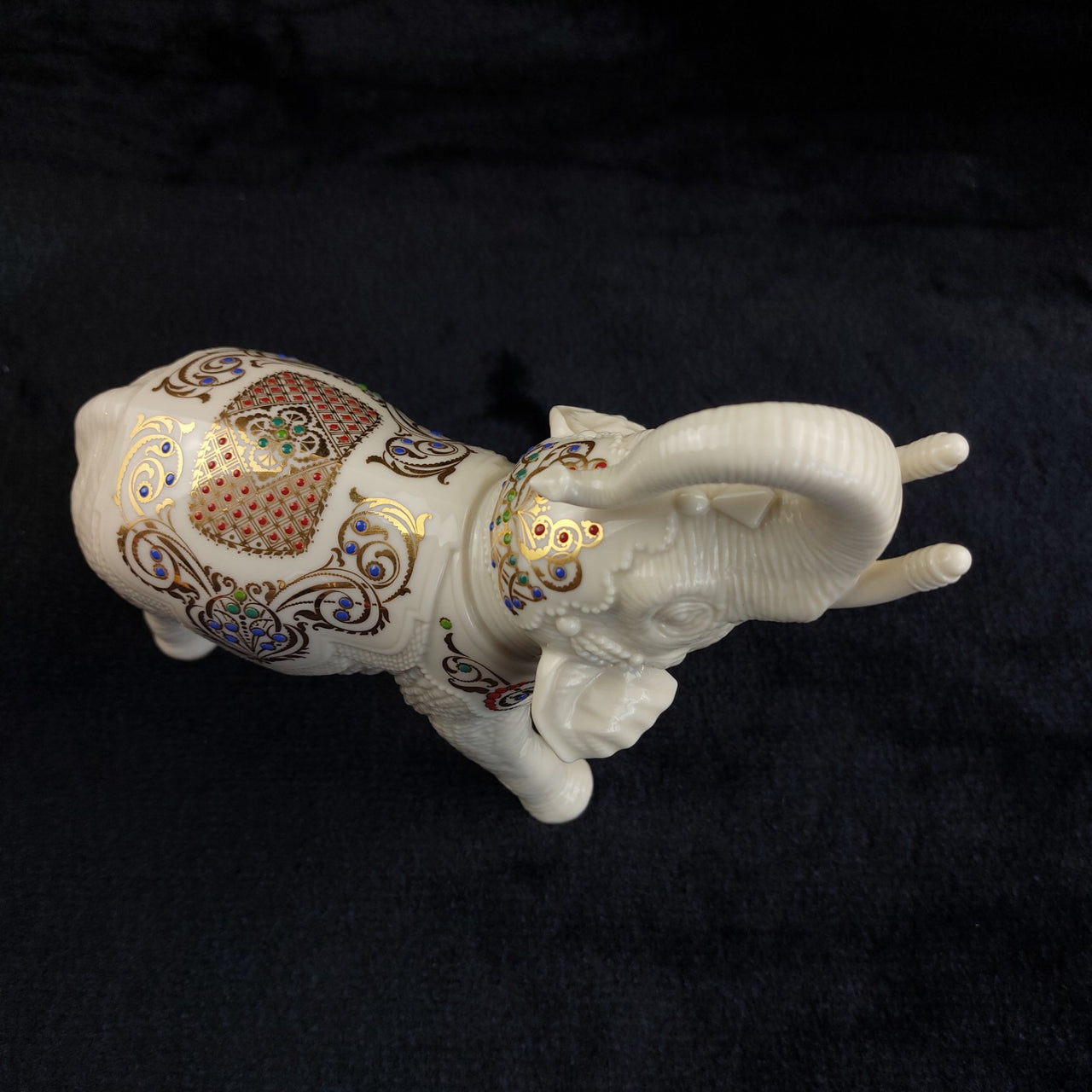 Lenox porcelain Jeweled Elephant Figurine 8" nativity White Gold luck USA China4