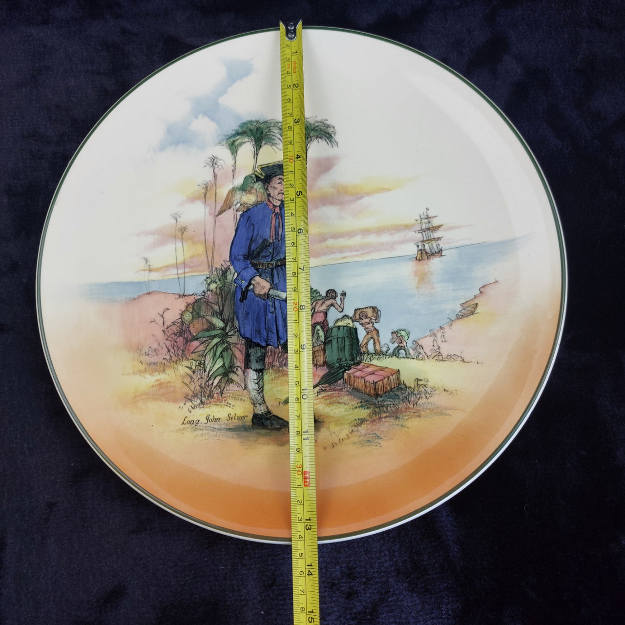Royal Doulton Treasure Island Plate  Good Long John Silver D8376 Decorati. 13.5"2