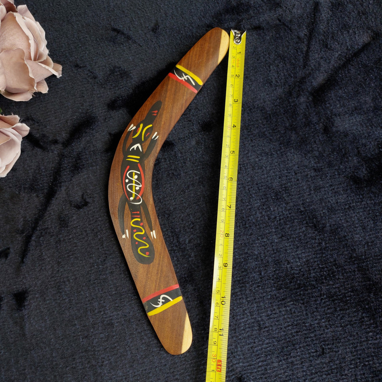 Aboriginal Wooden Australian Boomerang - Hand Painted boho decor Collectable1