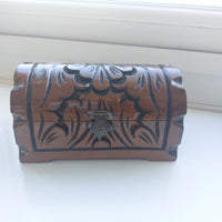 Thumbnail for French Vintage Wooden Jewelry Box –Small Chest with Red Velvet Lini Hand-Carved13